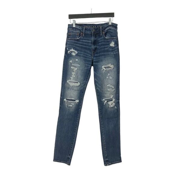 American Eagle Mens Size 30 X 34 Slim Straight Distressed Jeans - Picture 1 of 7